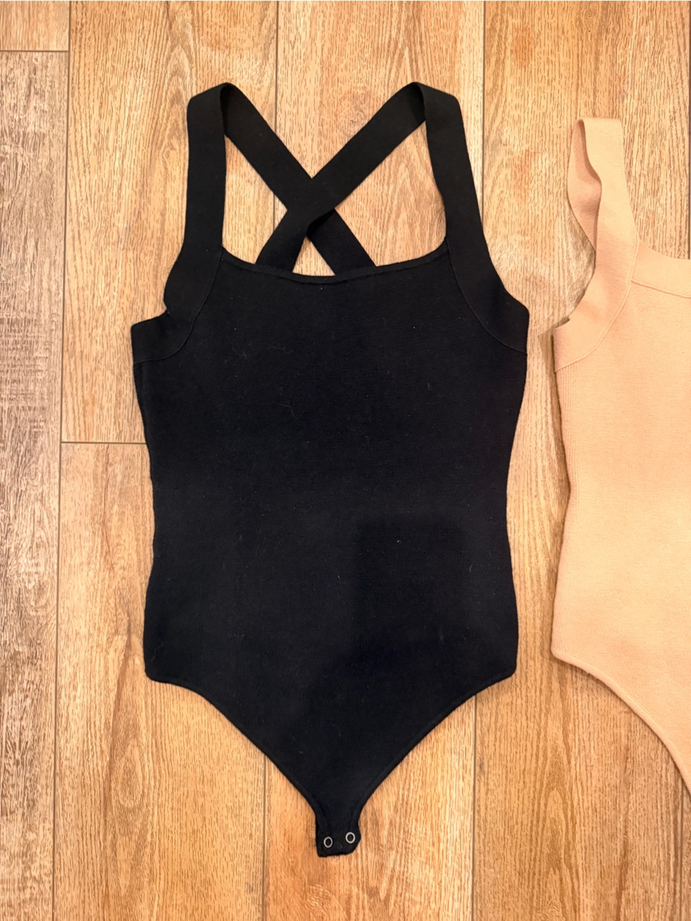 Abercrombie & Fitch Sweater-Knit Bodysuits Duo - Black & Nude - Picture 3 of 6